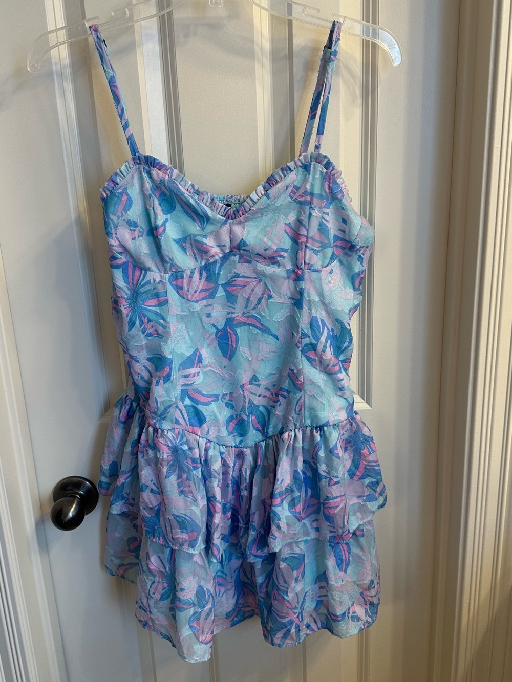 Pastel Floral Ruffle Mini Dress - Picture 2 of 2